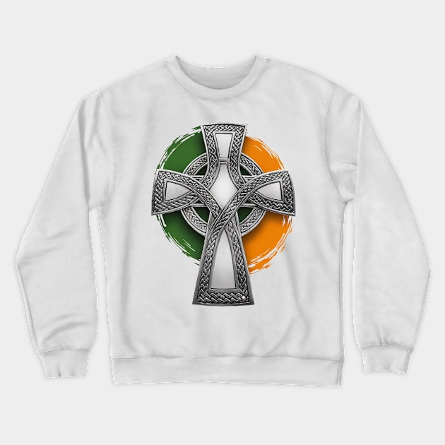 Irish Republican Celtic Cross & Tricolour Crewneck Sweatshirt by Ireland